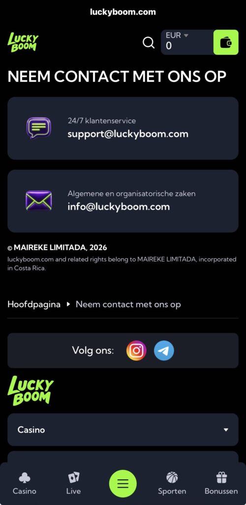 LuckyBoom goksite vergunning