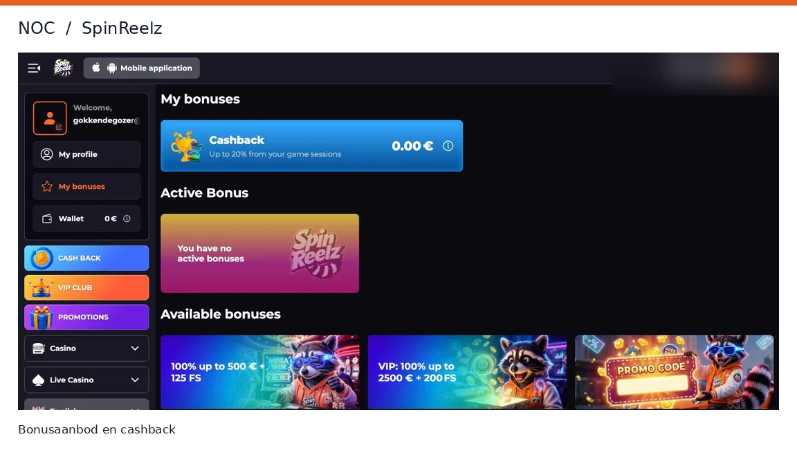 SpinReelz welkomstbonus met free spins