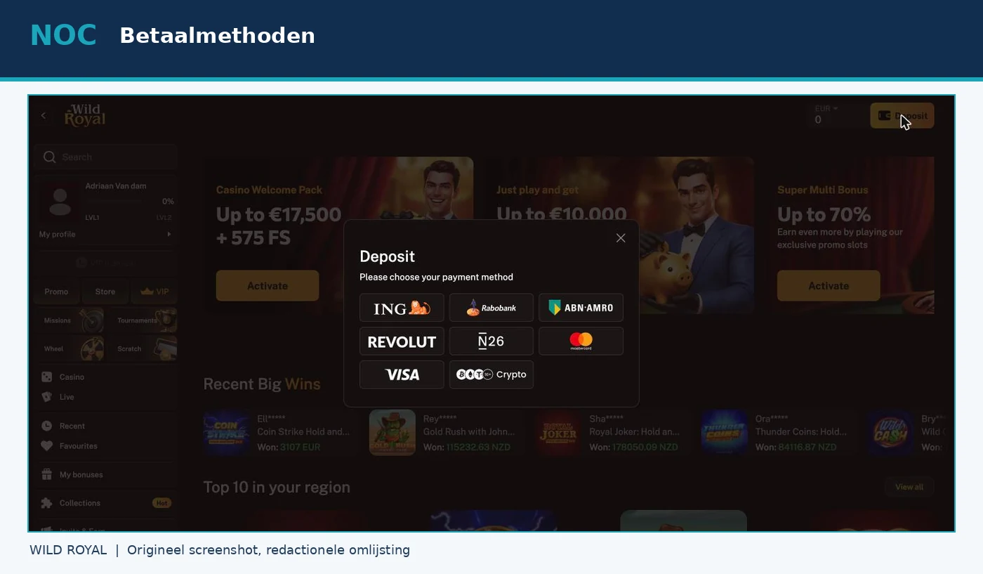 Kassa met betaalmethoden en bankopties
