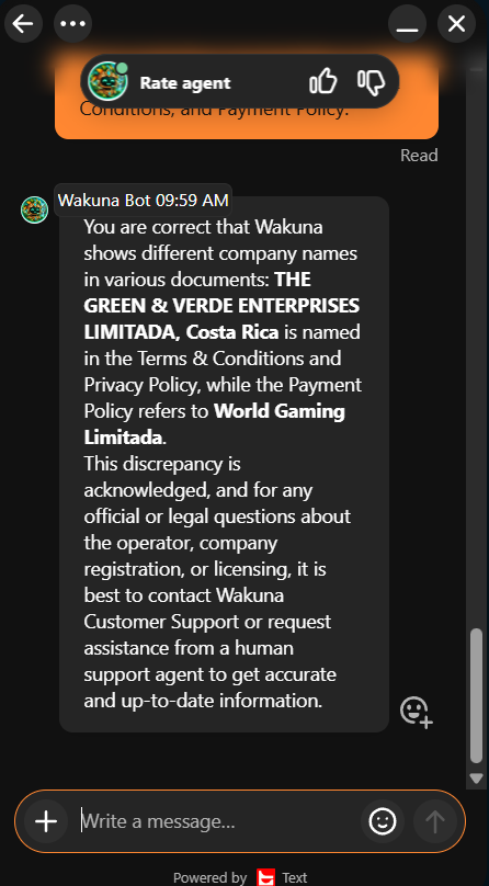 Wakuna - Chatbot - vergunning
