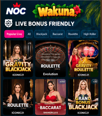 Wakuna buitenlandse online casino zonder Cruks - Live spellen