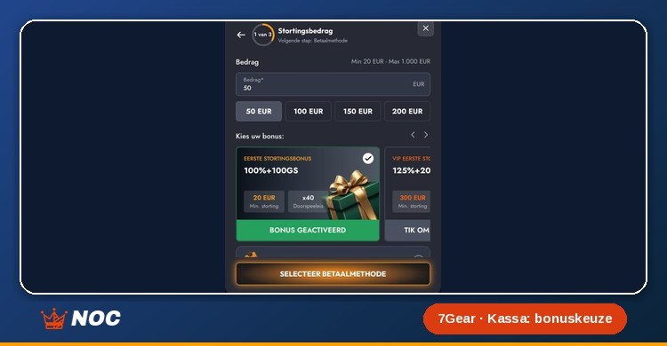 7Gear Casino bonussen en promoties